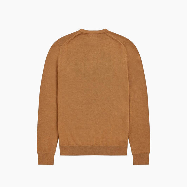 FRED PERRY SWEATER BASIC LOGO CAMEL & BROWN - 6310