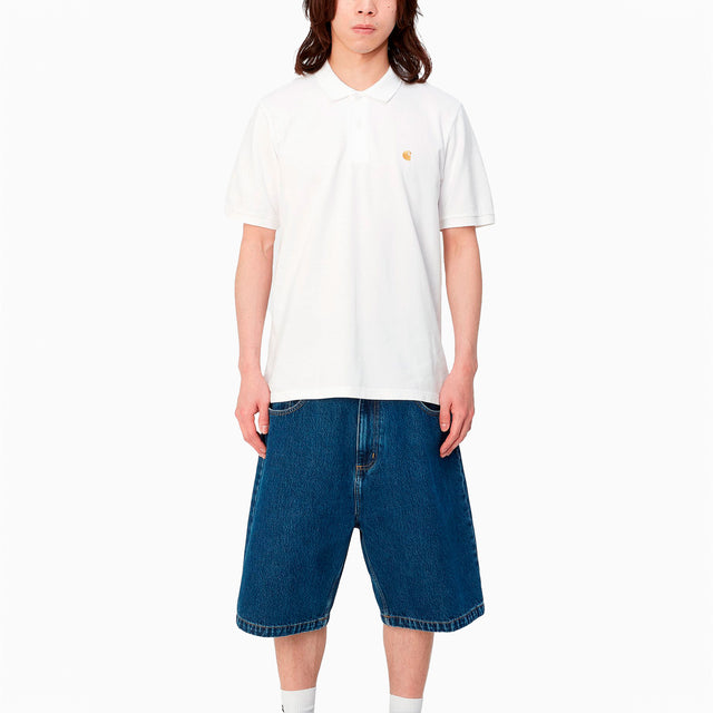 CARHARTT WIP CHASE PIQUE POLO BLANC & OR - I023807;;