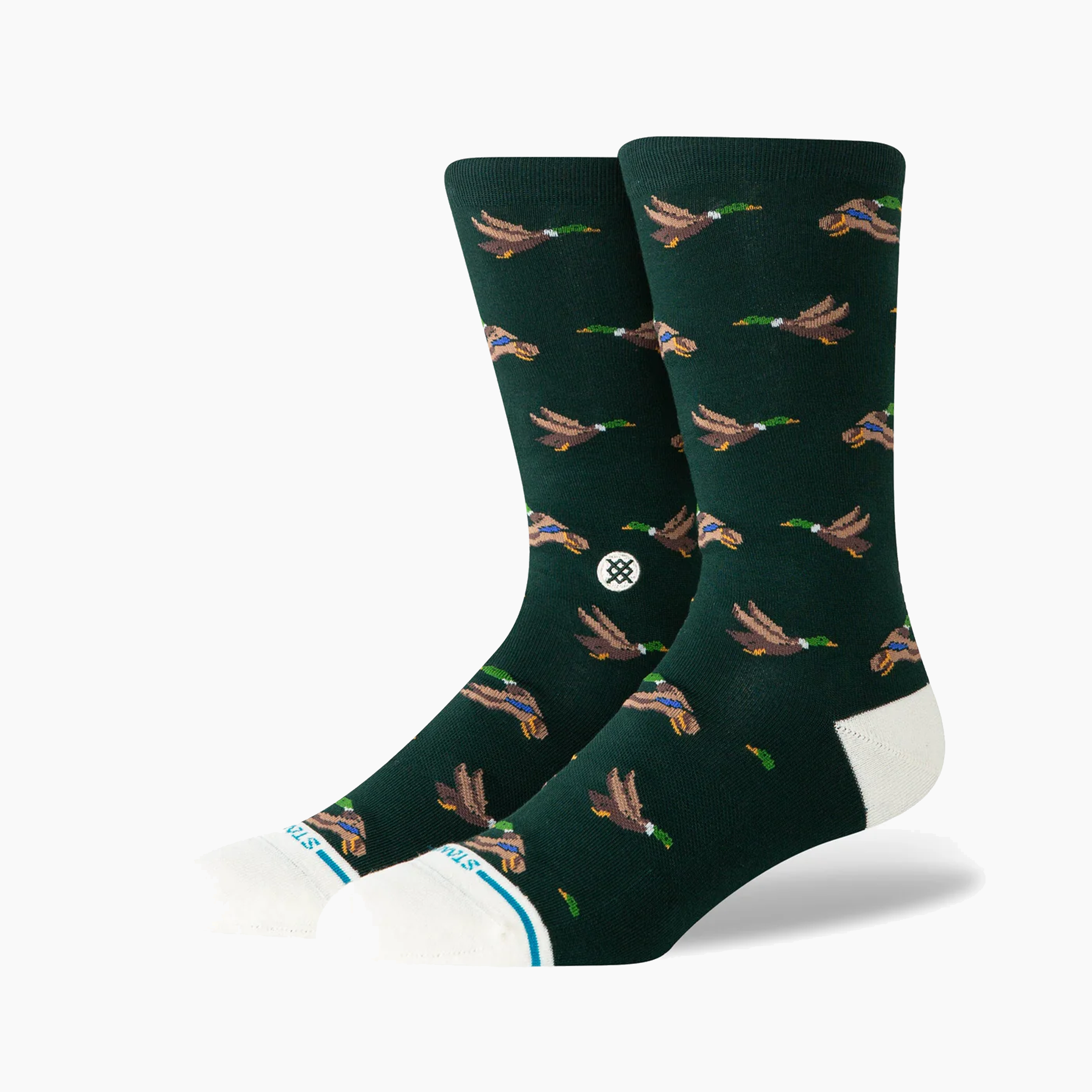 STANCE HUNTIN CREW SOCK GREEN A556D25HUN-PIN
