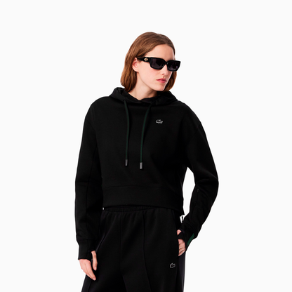 LACOSTE CROP HOODIE BLACK SF0281-031