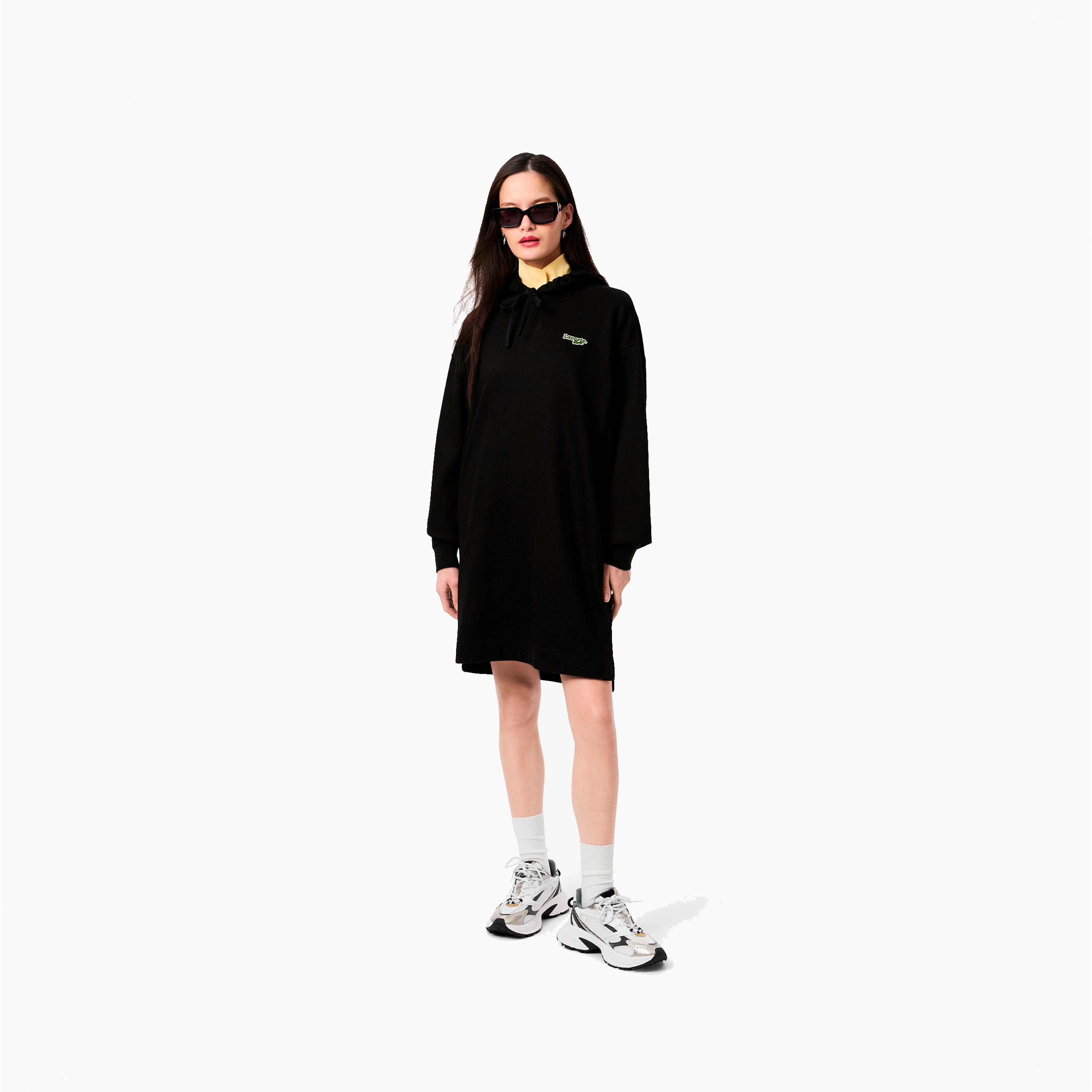 LACOSTE HOODIE DRESS ROBE BLACK EF7603-031