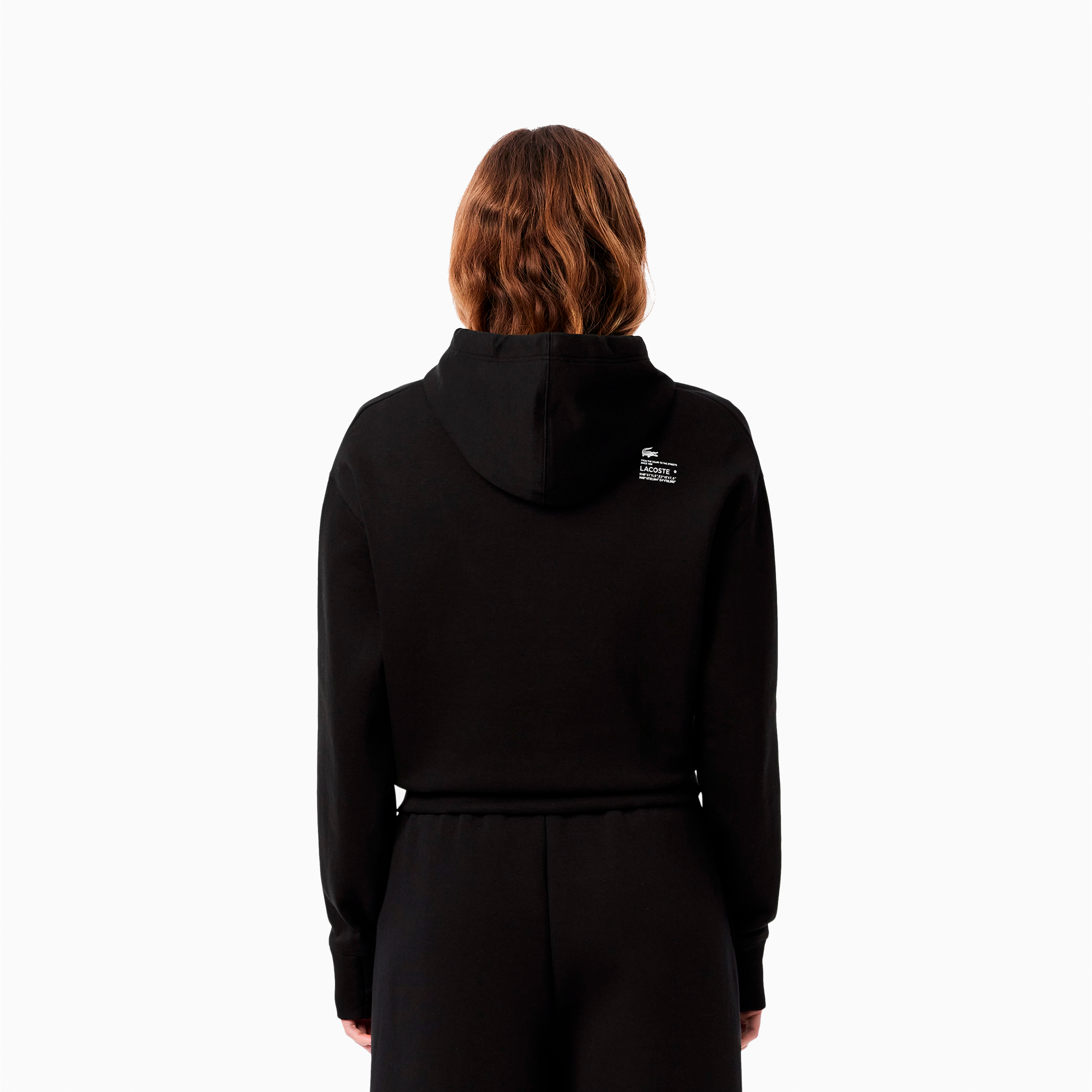 LACOSTE CROP HOODIE BLACK SF0281-031