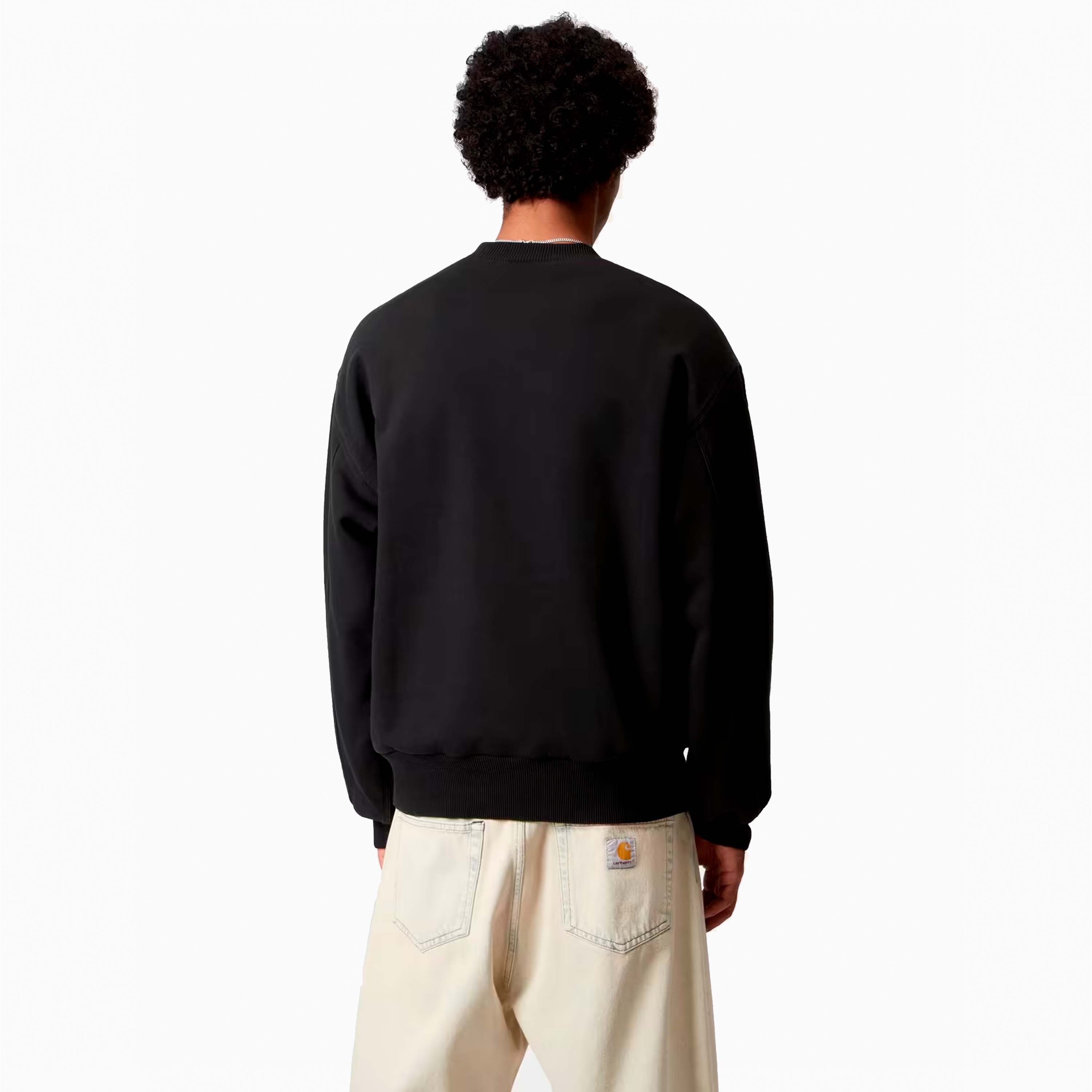 CARHARTT WIP SWEAT DETROIT NOIR LAVÉ I035547-89