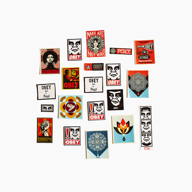 OBEY CLOTHING STICKER PACK 5 ASSORTED MULTI - 100270012