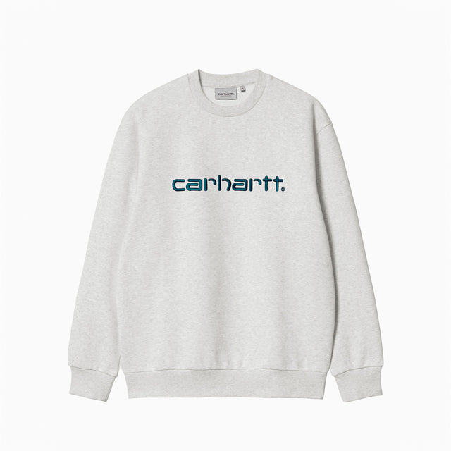 CARHARTT WIP SWEAT ASH HEATHER & CANARD BLEU - I030546";;"