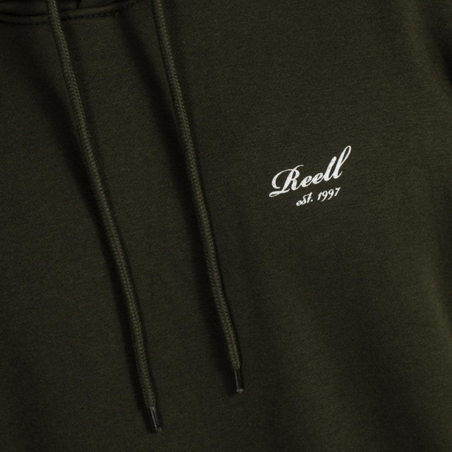 REELL STAPLE LOGO HOODED SWEAT FOREST GREEN