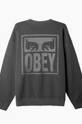 Obey Sudadera Eyes Icon | Sudadera para hombre sin capucha Eyes Icon. Fabricada en mezcla de algodón y poliéster con puños y bajo acanalados para un ajuste perfecto. 