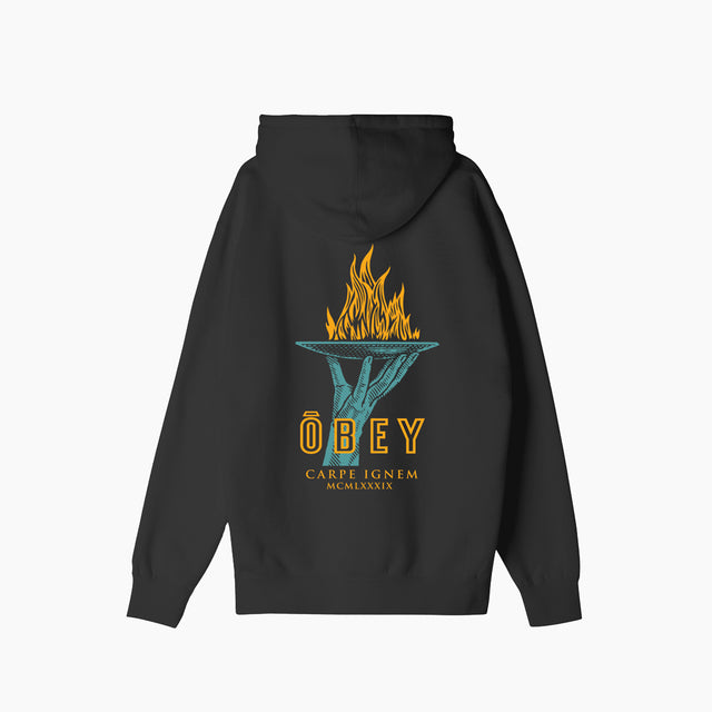 OBEY CLOTHING SEIZE FIRE HOODED SWEAT BLACK - 112843625
