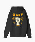 Sudadera Obey con capucha para Hombre | Sudadera con capucha de rizado francés premium ( Tejido French Terry ), presenta estampados gráficos en la parte frontal y trasera. Ajuste Relajado. 