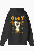 Sudadera Obey con capucha para Hombre | Sudadera con capucha de rizado francés premium ( Tejido French Terry ), presenta estampados gráficos en la parte frontal y trasera. Ajuste Relajado. 