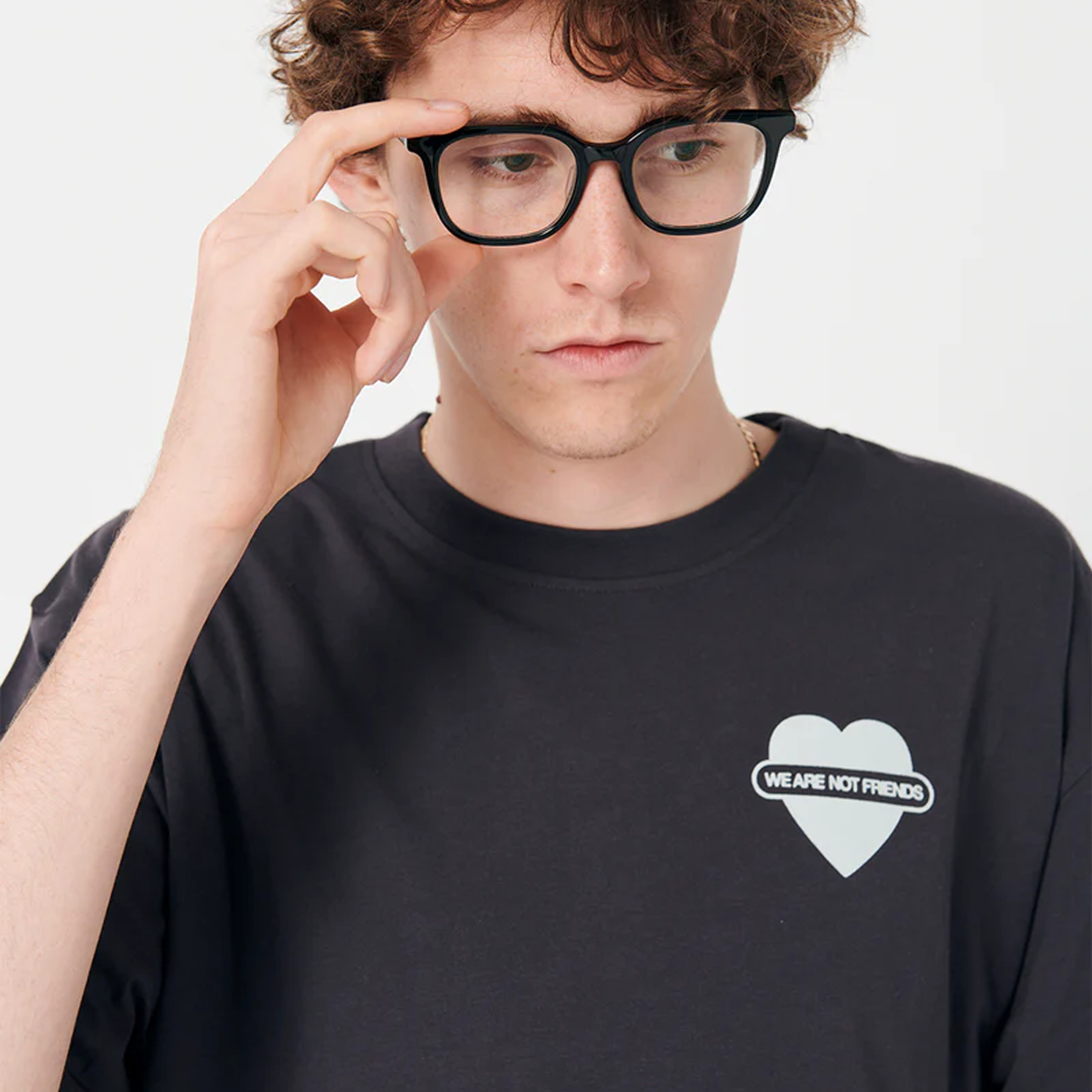 WANF UNION LOVE ANTRA BOXY TEE BLACK