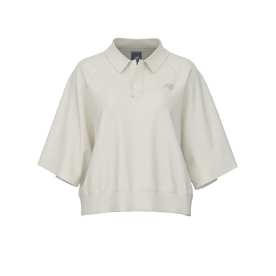 NEW BALANCE COASTAL FLEECE POLO OVER SEA SALT WT611044_ABR