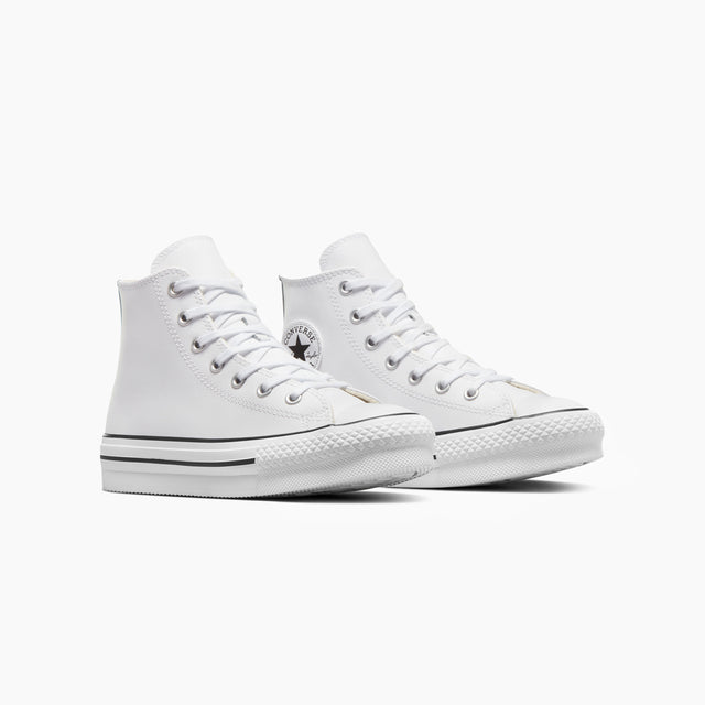 CONVERSE CHUCK TYLOR ALL STAR PLATEFORME EN CUIR BLANC - A01016C