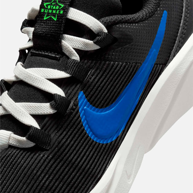 NIKE STAR RUNNER 4 BLACK & BLUE AND LIME - DX7614