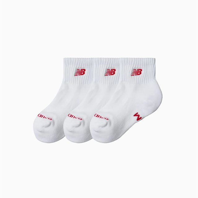 NEW BALANCE KIDS PATCH LOGO ANKLE 3 PACK WHITE - LAS51283