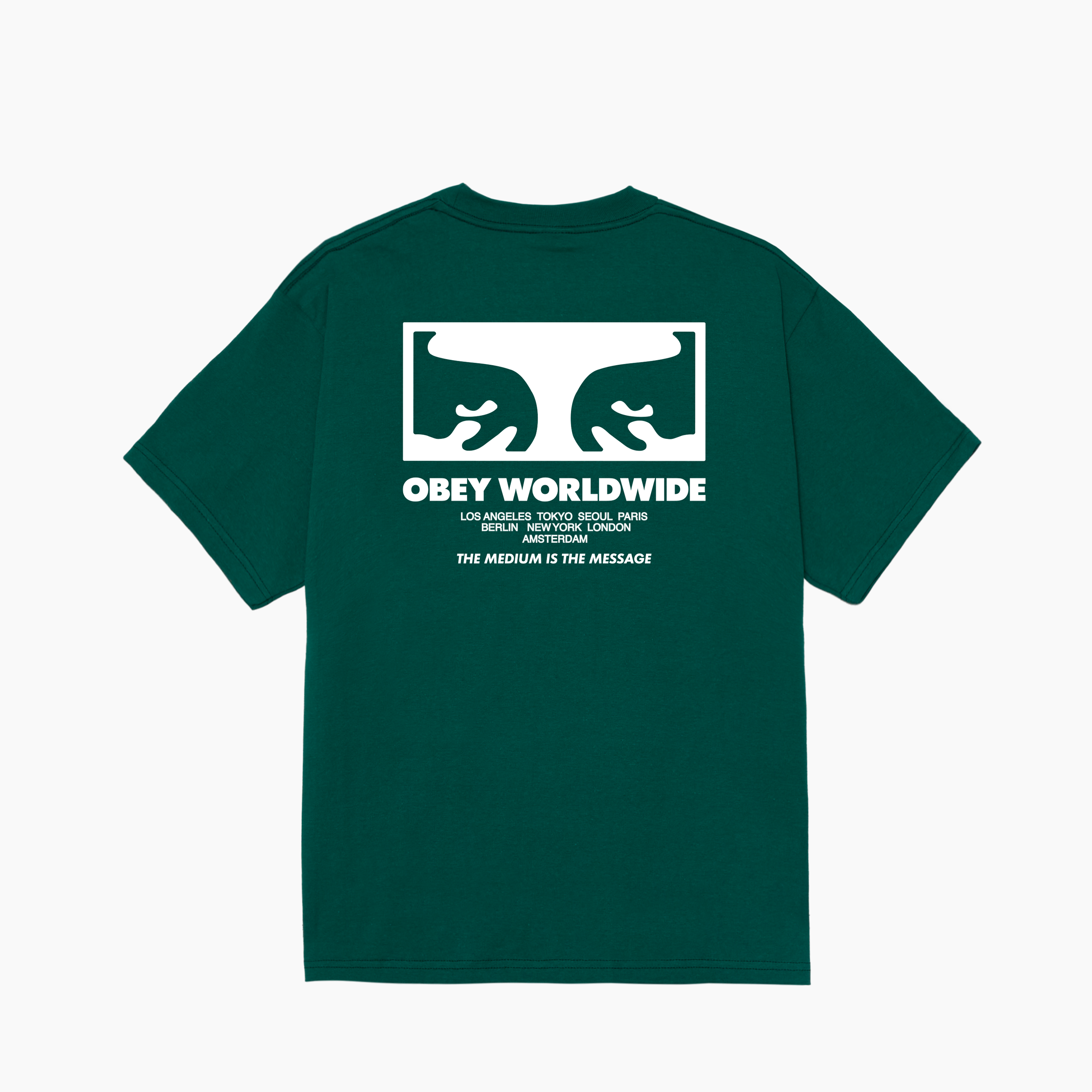 OBEY CLOTHING THE MEDIUM IS THE MESSAGE CLASSIC T-SHIRT RAINFOREST 165264333-RFR