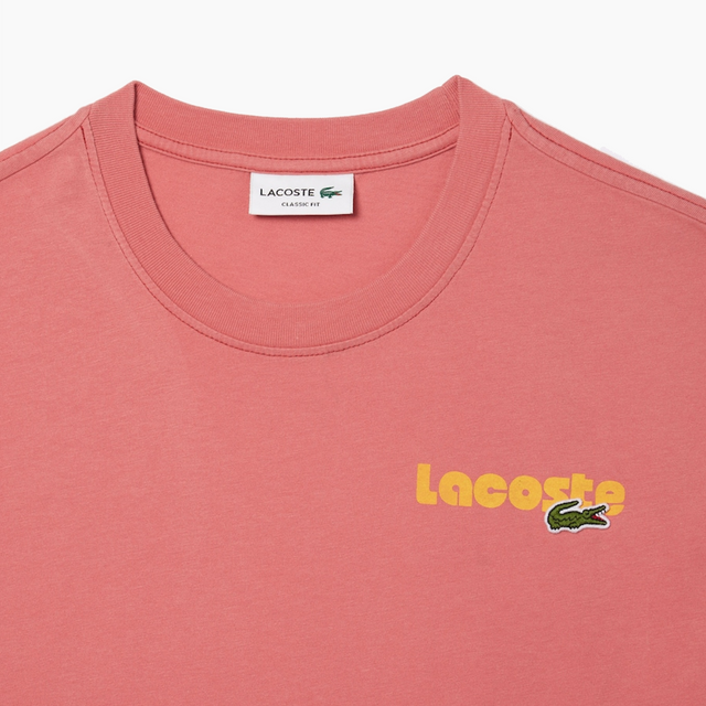 LACOSTE T-SHIRT IMPRIMÉ OMBRÉ EFFET LAVÉ BLANC - TH7544