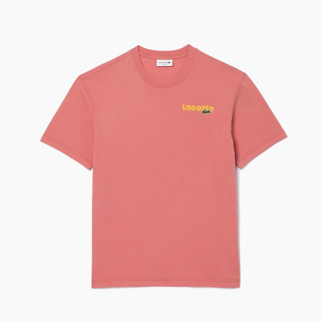 LACOSTE T-SHIRT IMPRIMÉ OMBRÉ EFFET LAVÉ BLANC - TH7544