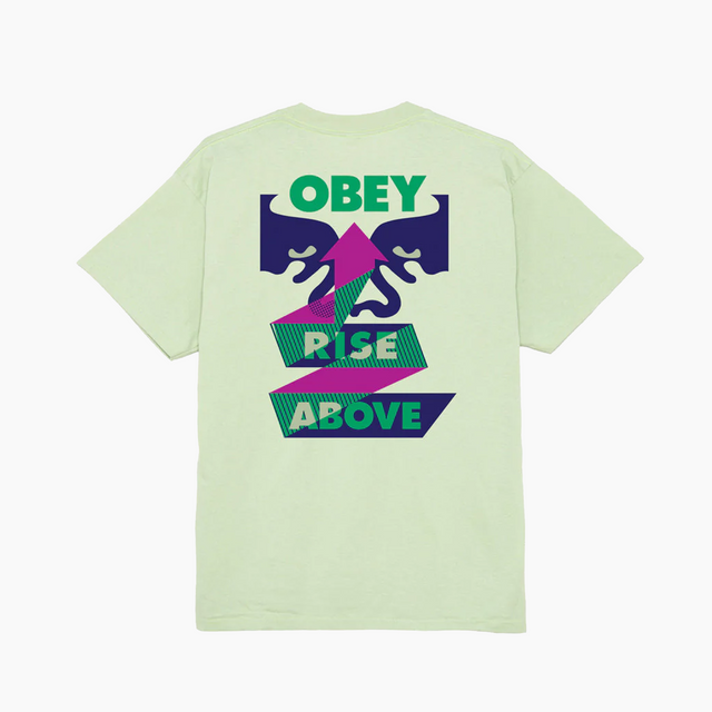 OBEY CLOTHING RISE ABOVE RIBBON CLASSIC T-SHIRT CUCUMBER - 165263936