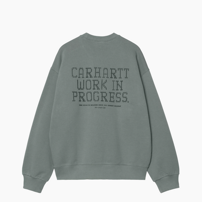 CARHARTT WIP PUNCHED SWEAT VELVET GREEN I036039-3GD
