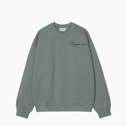 CARHARTT WIP PUNCHED SWEAT VELVET GREEN I036039-3GD