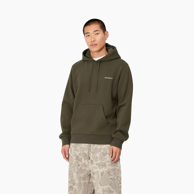 CARHARTT WIP HOODED SCRIPT EMBROIDED SWEATR CYPRESS I033658