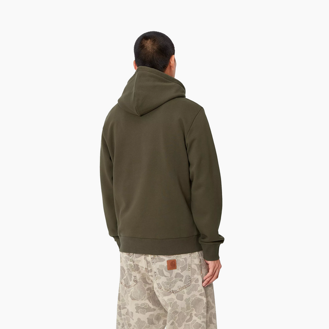 CARHARTT WIP HOODED SCRIPT EMBROIDED SWEATR CYPRESS I033658