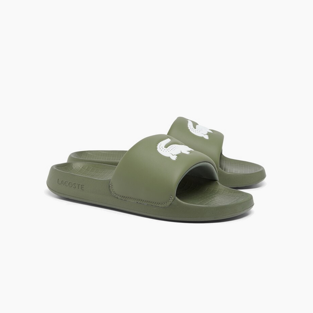 LACOSTE SERVE SLIDE 1.0 KHAKI & WHITE 49CMA0021-255