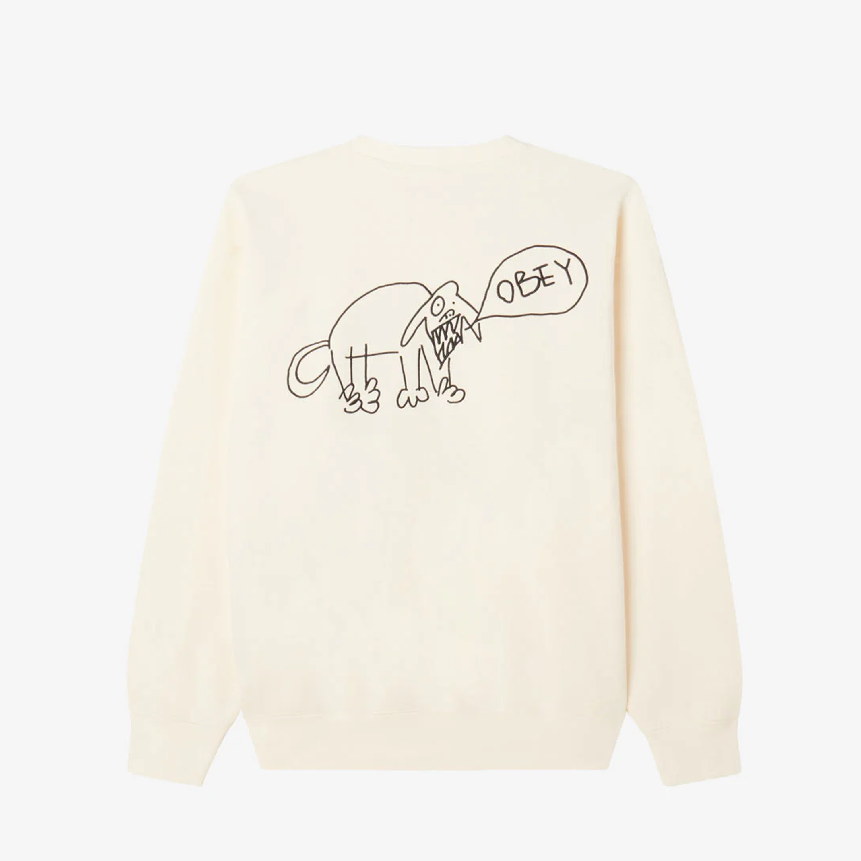 OBEY CLOTHING DOG DOODLE CREWNECK UNBLEACHED 112480155