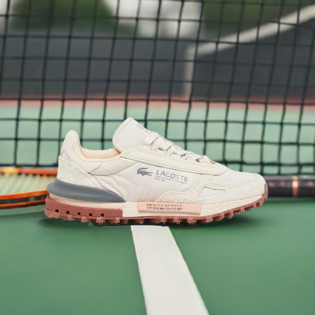 LACOSTE ELITE ACTIVE OFF WHITE & PINK - 49SFA0002