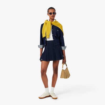 LACOSTE FALDA VAQUERA CORTA PLISADA RINSE BLUE JF8311