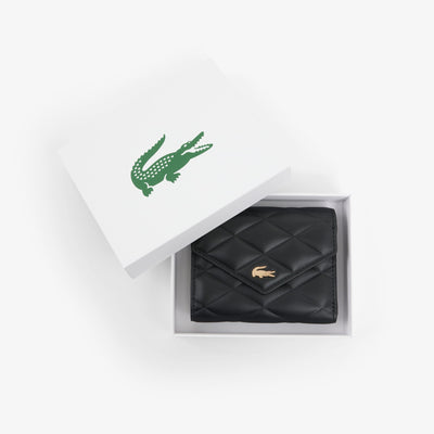 LACOSTE CARTERA COMPACTA DE PIEL CROCODELLE NOIR NF5119EE