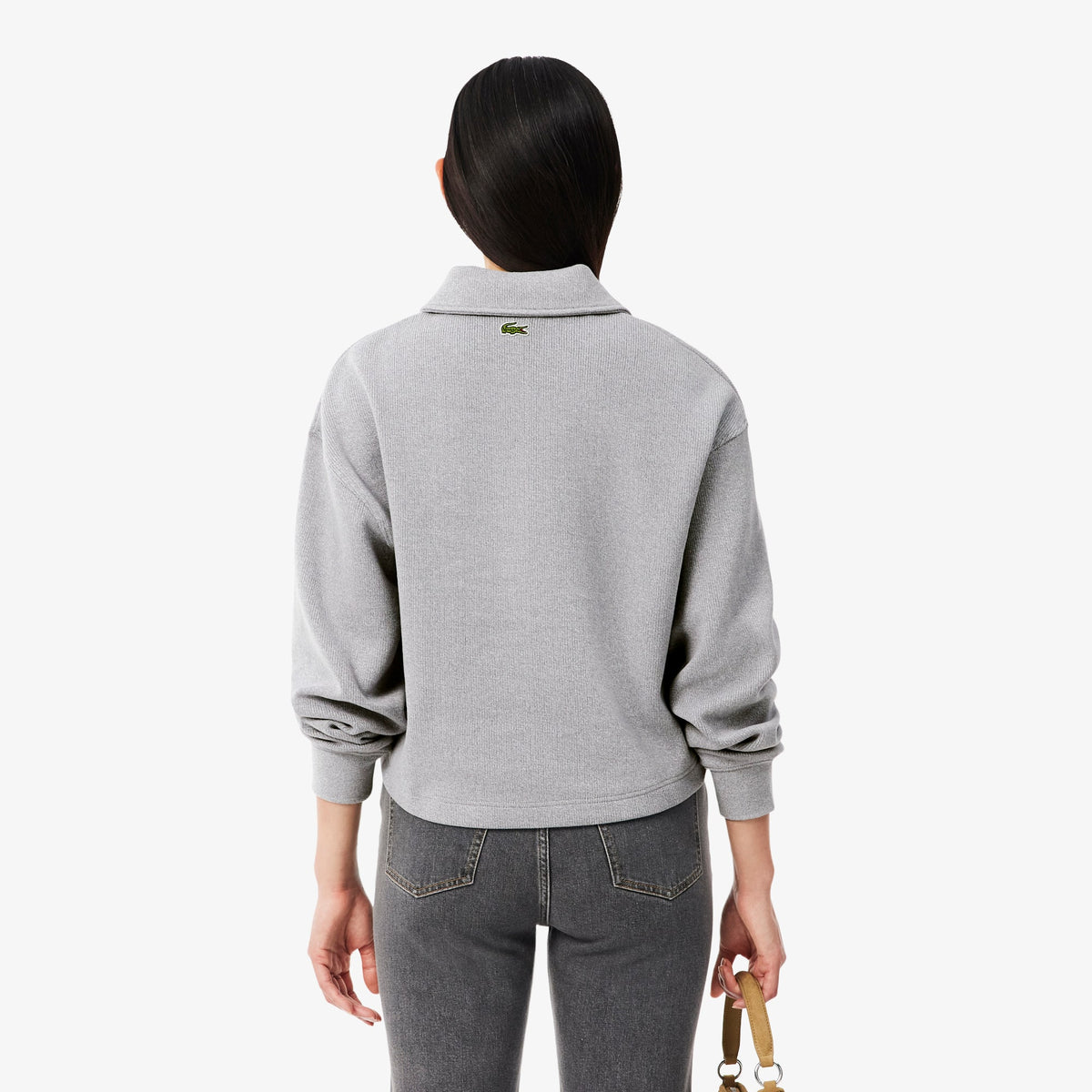 LACOSTE SUDADERA OVERSIZE CON CUELLO POLO DE CANALÉ ARGENT CHINE SF8368