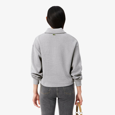LACOSTE SUDADERA OVERSIZE CON CUELLO POLO DE CANALÉ ARGENT CHINE SF8368