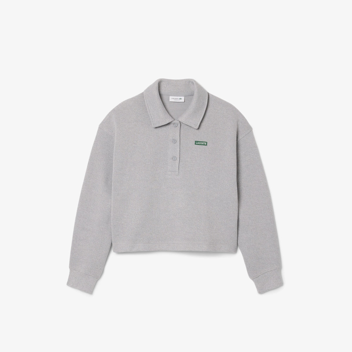 LACOSTE SUDADERA OVERSIZE CON CUELLO POLO DE CANALÉ ARGENT CHINE SF8368