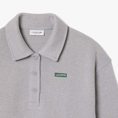 LACOSTE SUDADERA OVERSIZE CON CUELLO POLO DE CANALÉ ARGENT CHINE SF8368