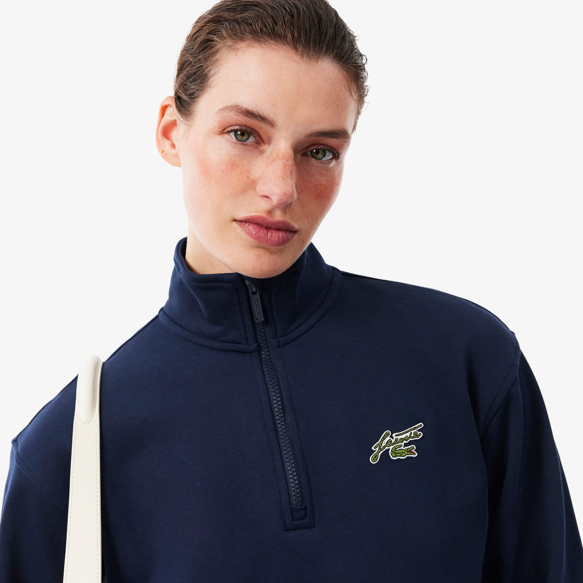 LACOSTE SUDADERA DE CUELLO ALTO CON CREMALLERA Y FELPA CON INSIGNIA MARINE SF8504