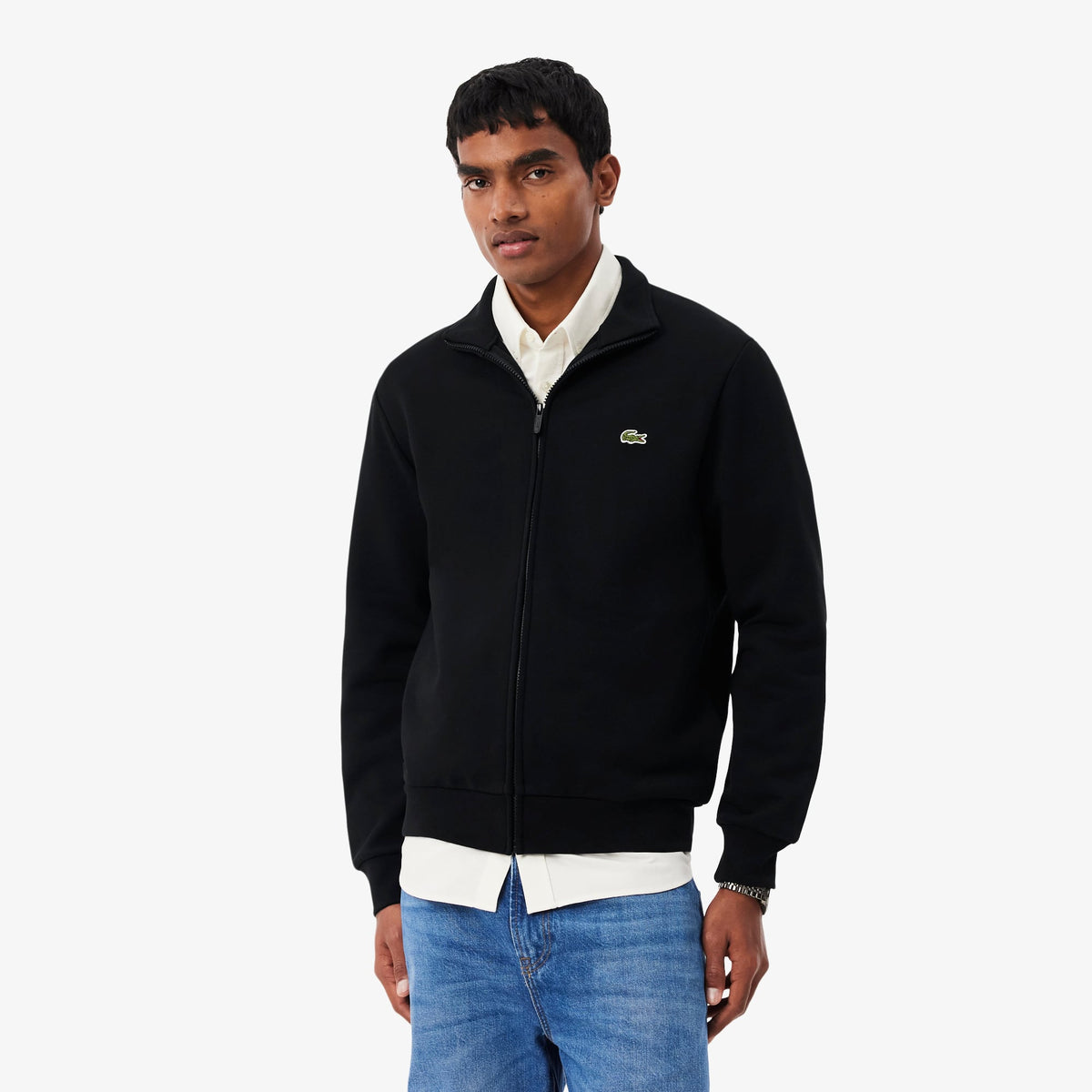 LACOSTE SUDADERA CON CREMALLERA DE FELPA DE ALGODÓN NOIR SH2195