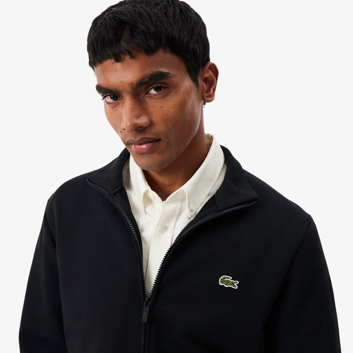 LACOSTE SUDADERA CON CREMALLERA DE FELPA DE ALGODÓN NOIR SH2195