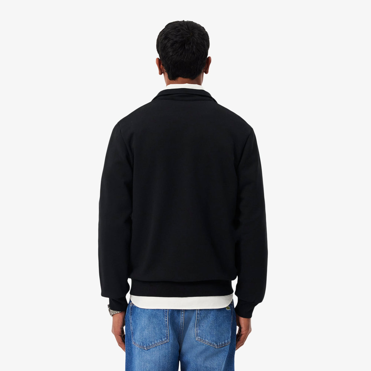 LACOSTE SUDADERA CON CREMALLERA DE FELPA DE ALGODÓN NOIR SH2195