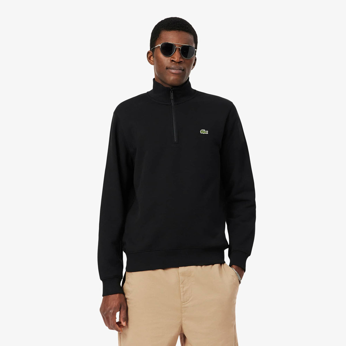 LACOSTE  HALF ZIP SWEATSHIRT BLACK SH9774-031