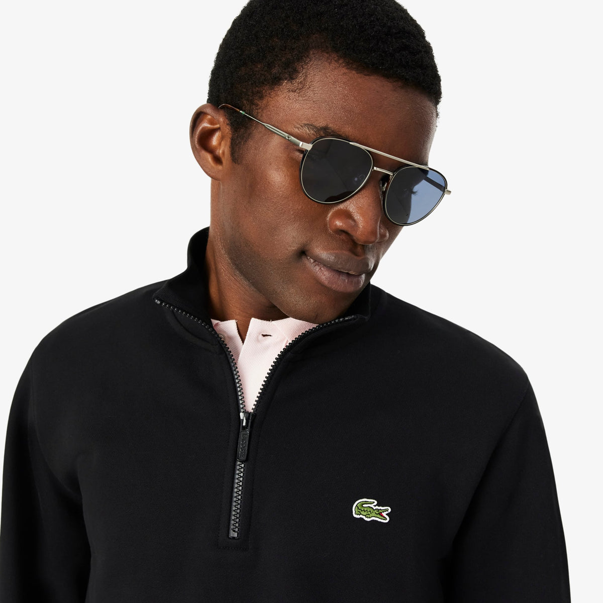 LACOSTE  HALF ZIP SWEATSHIRT BLACK SH9774-031