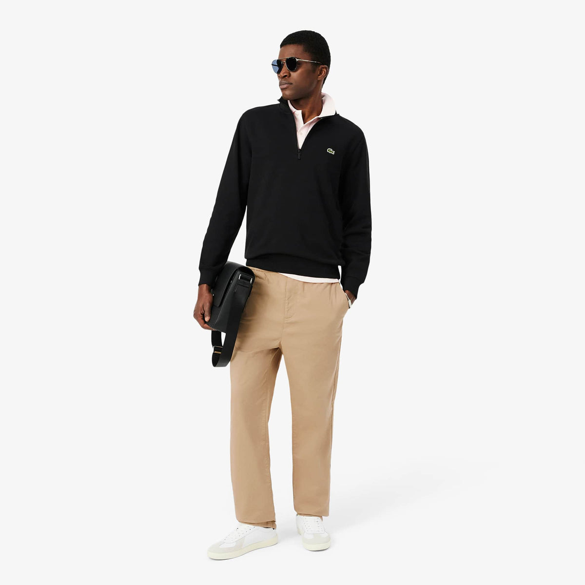LACOSTE  HALF ZIP SWEATSHIRT BLACK SH9774-031