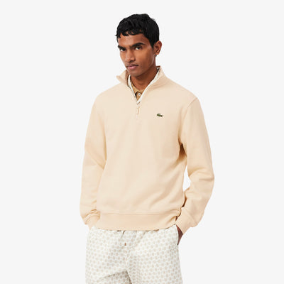 LACOSTE SUDADERA DE FELPA CUELLO ALTO CON MEDIA CREMALLERA NATUREL CLAIR SH9774