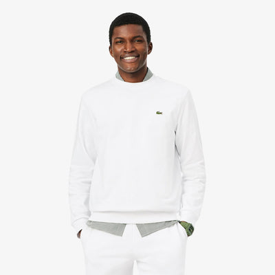 LACOSTE SUDADERA DE FELPA DE CORTE CLÁSICO BLANC SH9801