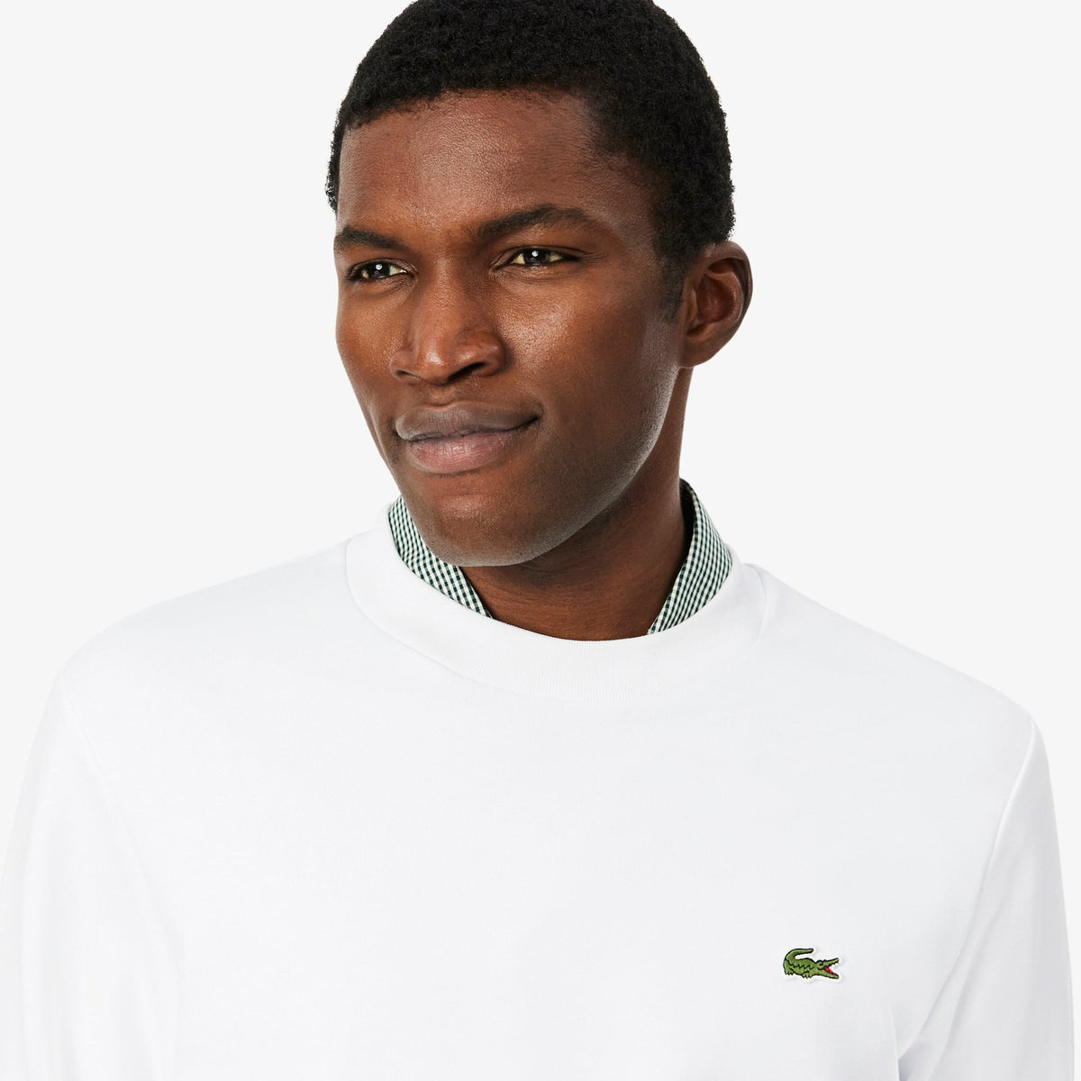 LACOSTE SUDADERA DE FELPA DE CORTE CLÁSICO BLANC SH9801