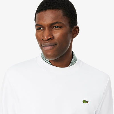 LACOSTE SUDADERA DE FELPA DE CORTE CLÁSICO BLANC SH9801