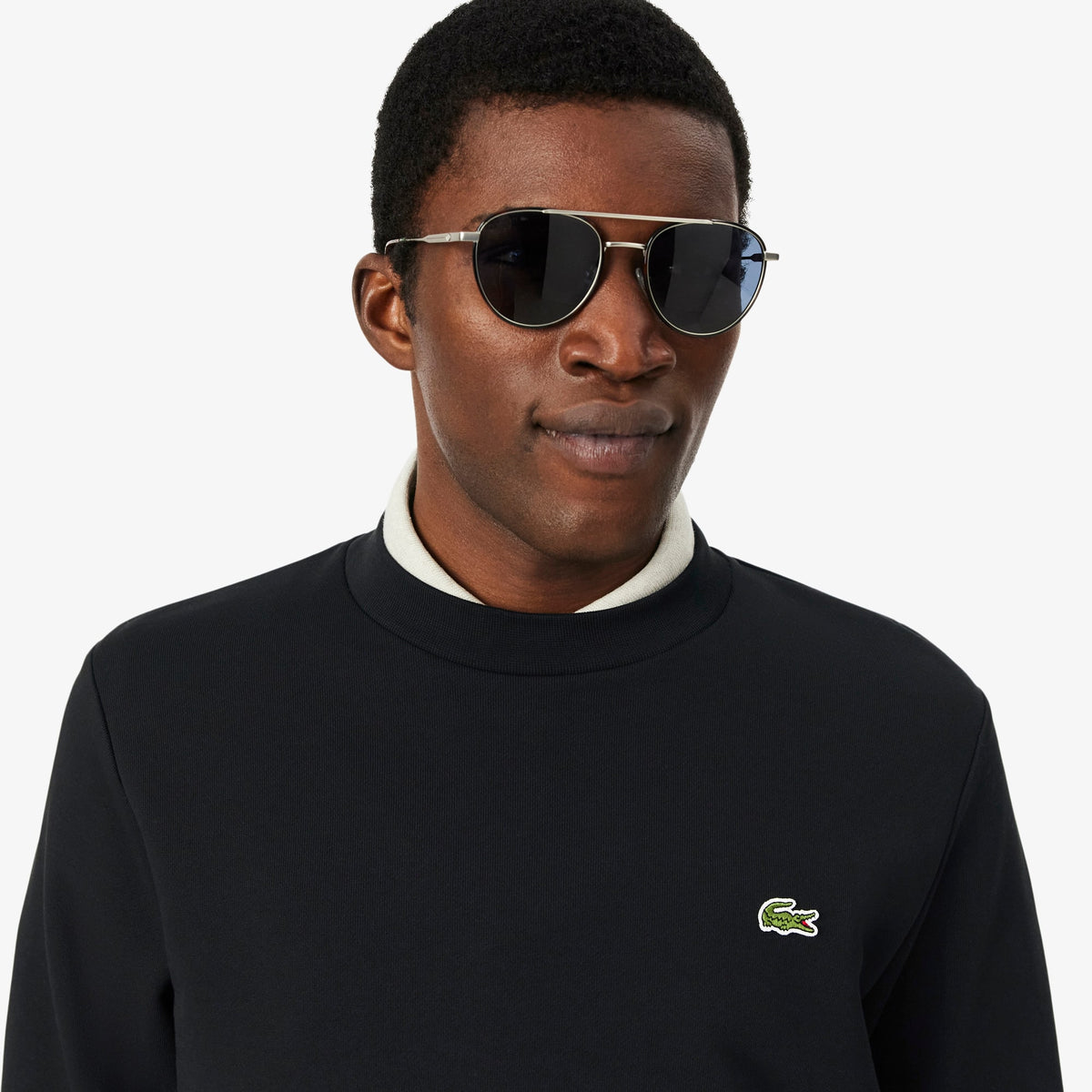 LACOSTE SUDADERA DE FELPA DE CORTE CLÁSICO NOIR SH9801