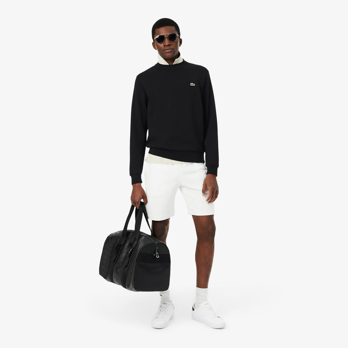 LACOSTE SUDADERA DE FELPA DE CORTE CLÁSICO NOIR SH9801
