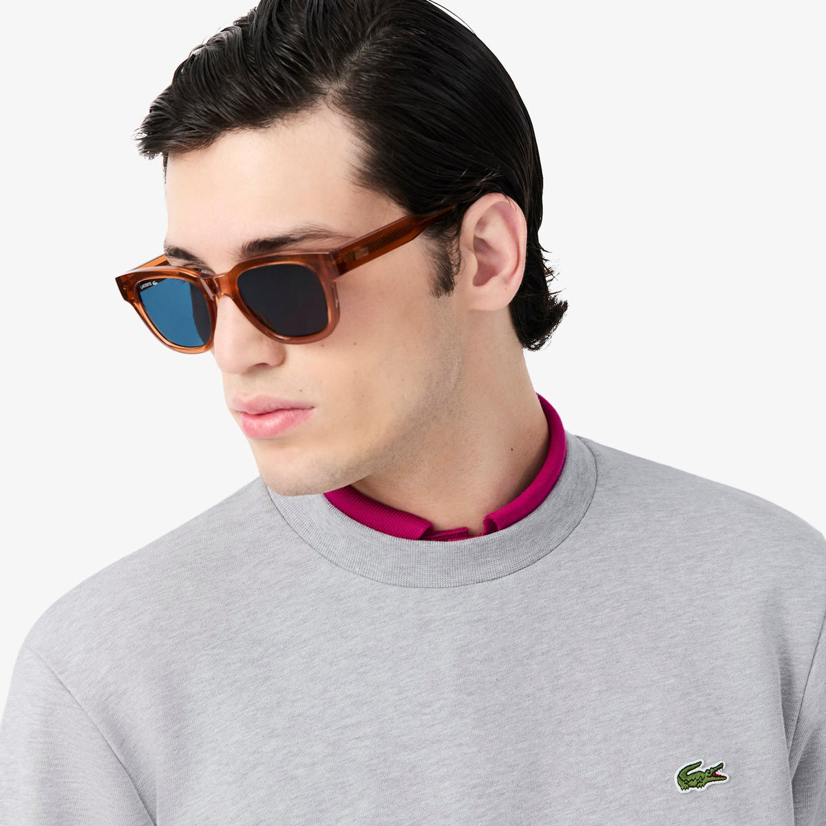 LACOSTE SUDADERA DE FELPA DE CORTE CLÁSICO ARGENT CHINE SH9801